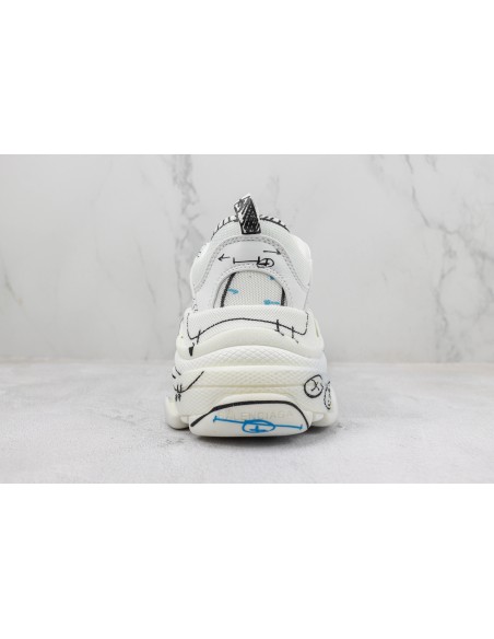 Balenciaga Triple S White Drawing